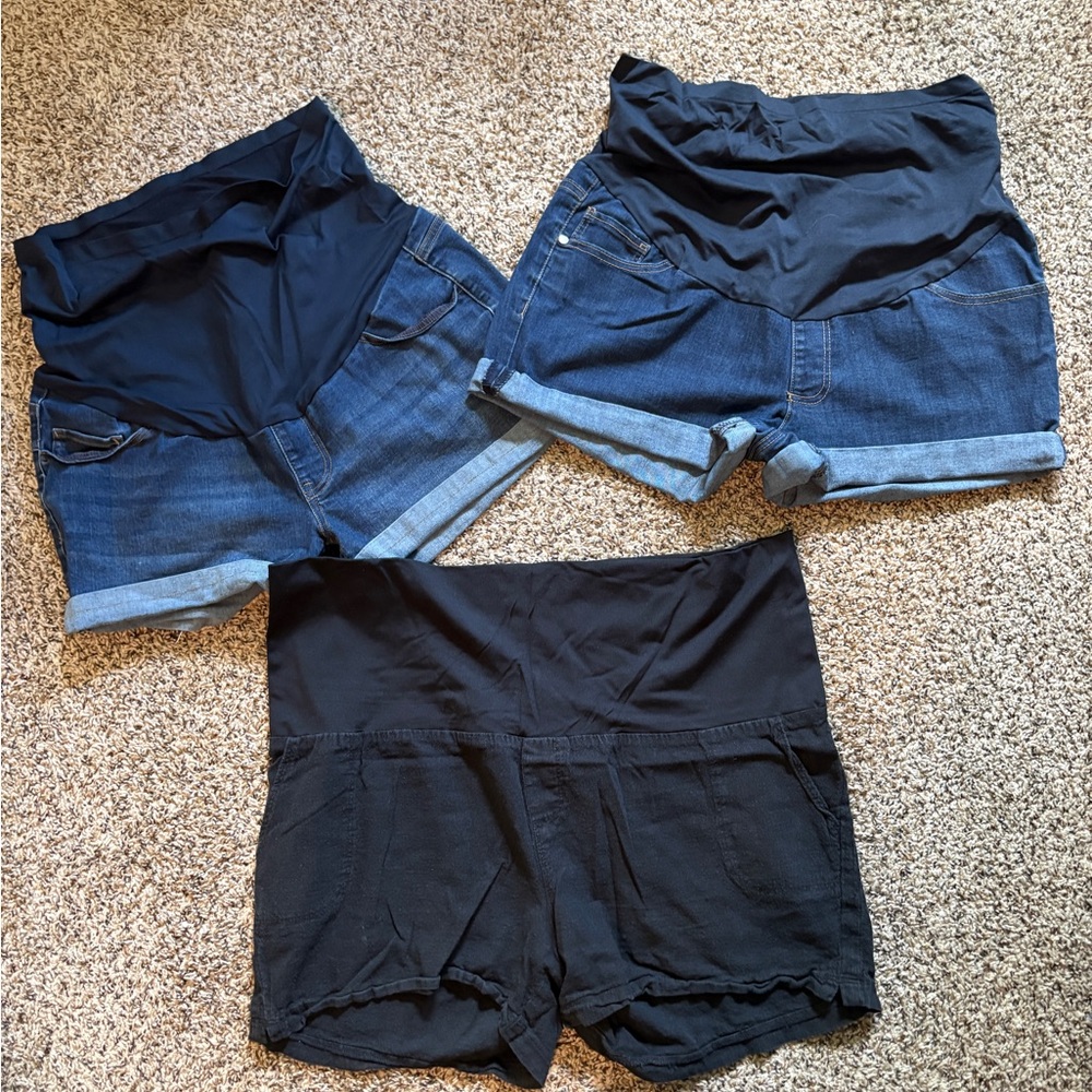 3 pairs of maternity shorts